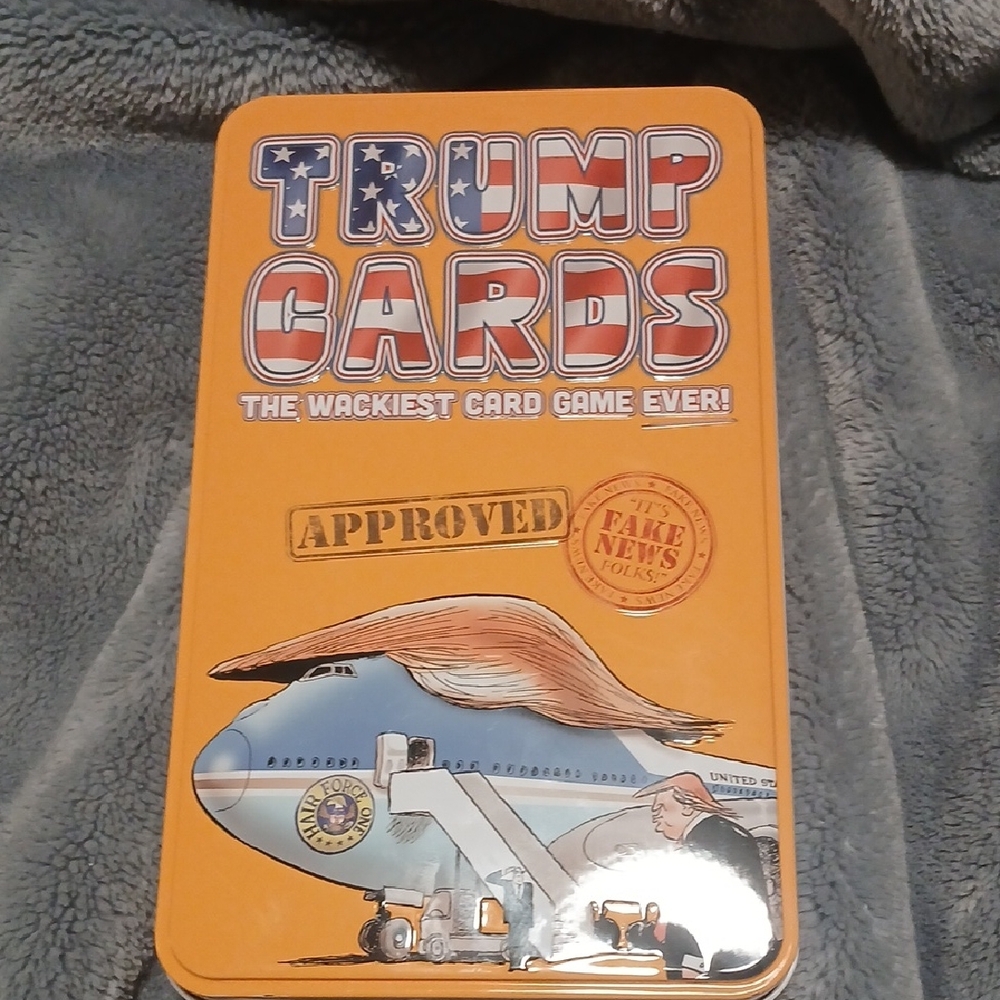Trump Cards Game Set in Orange Tin